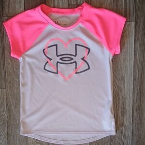 Under Armour Neon Pink and White Tee